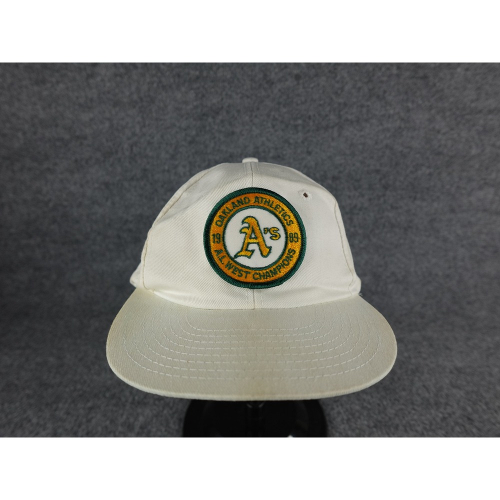 Oakland Athletics West Champions 1989 Snapback Baseball Cap White Green Yellow